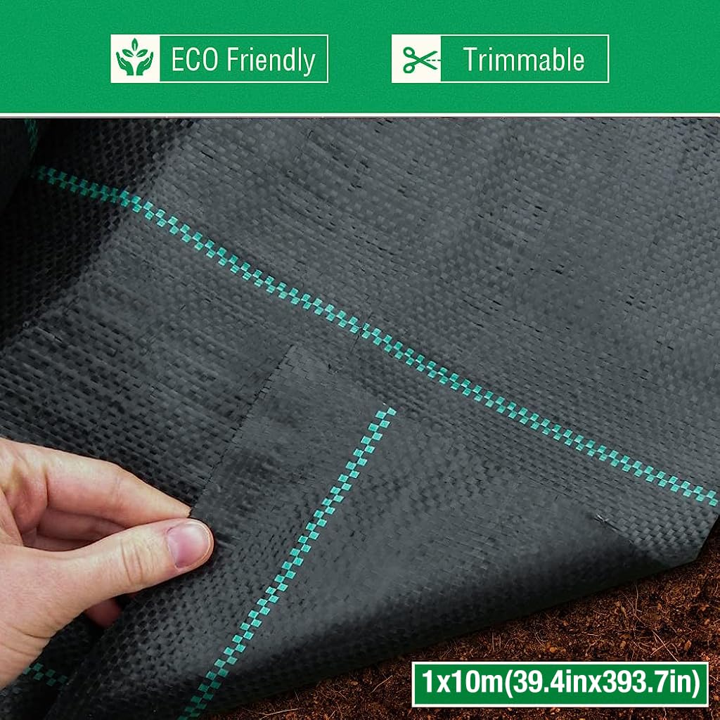 Optifit Weed Control Membrane, 3.3ft by 33ft Weed Control Cover for Lawn, Garden, Ground Cover Black Membrane, Weed Barrier Fabric for Gardening, Agriculture, Flower Beds, Landscaping Optifit Weed Control Membrane, 3.3ft by 33ft Weed Control Cover for Lawn, Garden, Ground Cover Black Membrane, Weed Barrier Fabric for Gardening, Agriculture, Flower Beds, Landscaping